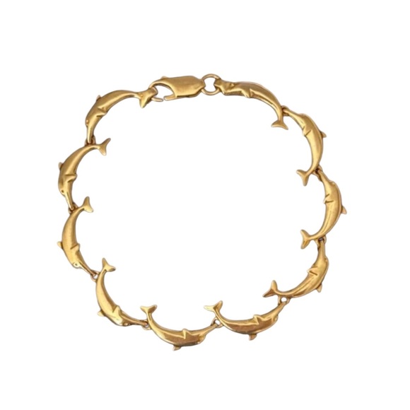 Jewelry - 14K Gold Dolphin Link Bracelet